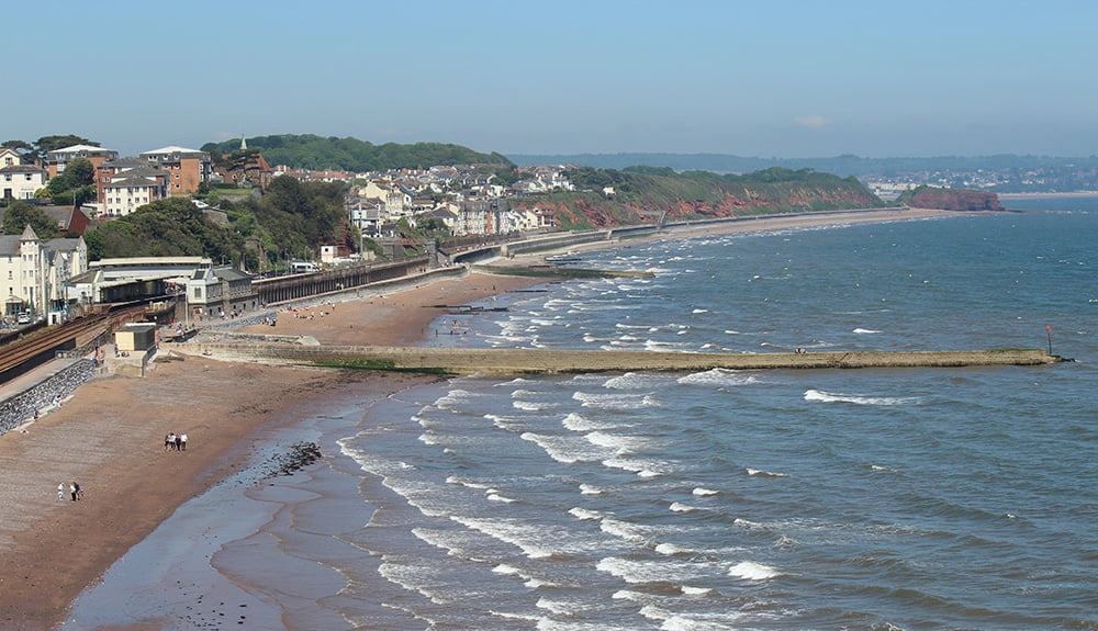 Dawlish Town And Beach Sea View From The Sky