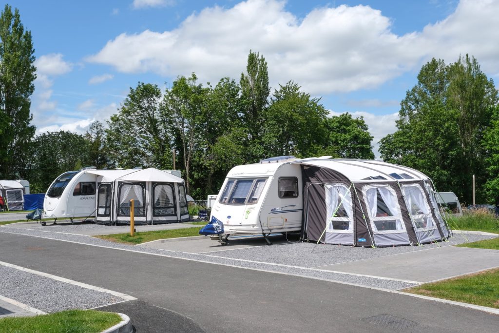 Touring caravans pitched on super pitches Touring caravans pitched on super pitches