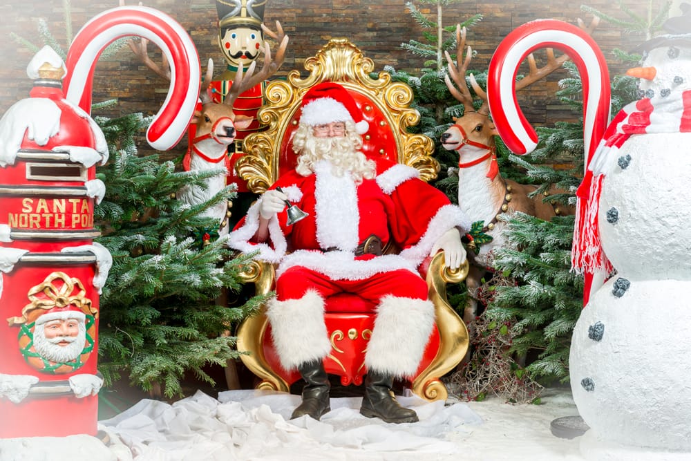 Santa Claus sat in his grotto